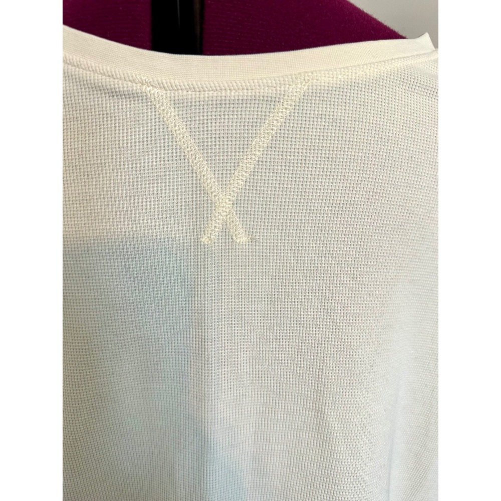 LL Bean MensXL Waffle Knit Thermal Shirt Cream Cotton Long Sleeve/Staple/Capsule